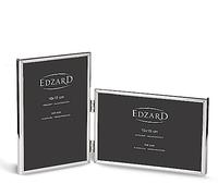 EDZARD Cornice doppia Collage Otto (2 foto 10x15 cm) placcata argento | Cornice placcata argento per 2 foto 10x15 cm, antiossidante, verticale e orizzontale, retro in velluto