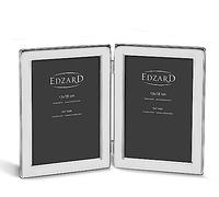 EDZARD Cornice doppia Collage Salerno (2 foto 13x18 cm) placcata argento | Cornice placcata argento per 2 foto 13x18 cm, antiossidante, verticale, retro in velluto, portafoto
