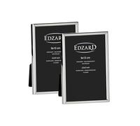 EDZARD Cornice Genua set da 2 (foto 9x13 cm) placcata argento antiossidante | Cornice placcata argento per foto 9x13 cm, retro in velluto, da tavolo, portafoto, portaritratti