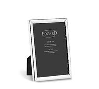Edzard Cornice per foto Riga, elegante placcata in argento, resistente all'opacizzazione, con 2 appendini, cornice per foto argentata in formato verticale e orizzontale (13 x 18 cm)