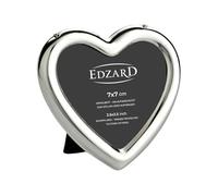 EDZARD Cornice portafoto a forma di cuore, 7 x 7 cm, argento prezioso, protetto dall'ossidazione, con retro in velluto, cornice per foto da appoggio