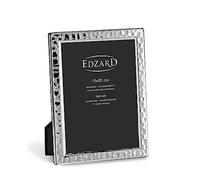 EDZARD Cornice portafoto Pavia (15 x 20 cm), placcata in argento, con 2 ganci, effetto martellato, cornice in argento in formato verticale e orizzontale