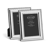 EDZARD Sunset - Set di 2 cornici per foto (13 x 18 cm), color argento, con protezione contro l'ossidazione