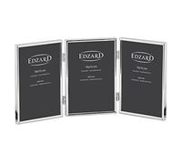 EDZARD Cornice tripla Collage Genua (3 foto 10x15 cm) placcata argento | Cornice placcata argento per 3 foto 10x15 cm, antiossidante, verticale, retro in velluto, portafoto