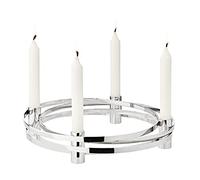 EDZARD Corona d'Avvento Avia, diametro 30 cm, acciaio inossidabile lucidato a specchio, per candele a bastoncino