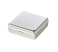 EDZARD Elegante scatola per pillole Lydia (5 x 5 cm) con specchio, 2 scomparti, color argento, protetto dall'ossidazione