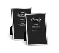 EDZARD Genova - Set di 2 cornici portafoto per foto, 13 x 18 cm, in argento placcato argento, antiossidante, con retro in velluto