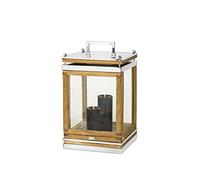 Edzard Lanterna Huntsville in Legno e Acciaio pregiato, Altezza 49 cm, Torcia a Vento con Manico