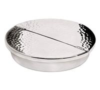 EDZARD portacenere con coperchio ribaltabile Madras, martellato, altamente plccata in argento, diametro 13 cm, altezza 2,5 cm