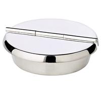 EDZARD portacenere pieghevole Ashburn, argento altamente placcato, diametro 10 cm, adatto ad uso outdoor