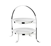 Edzard Portapiatti Sina (Altezza 33 cm), Argentato, per 2 Piatti con Diametro da 20 a 28 cm - Stoviglie da Portata, alzatina