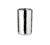 EDZARD Secchiello per bottiglie Nebraska (altezza 20 cm, diametro 12 cm) per una bottiglia, a doppia parete, in acciaio inox lucidato a specchio, martellato, fatto a mano
