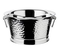 EDZARD Secchiello per champagne Samu (Ø 48 cm, H 25 cm), acciaio inox a doppia parete, martellato, con manici di trasporto - glacette grande, spumantiera, portabottiglie, ristorazione
