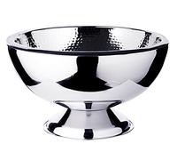 EDZARD Secchiello per champagne St. Moritz (Ø 43 cm, H 24 cm, 10,5 L), acciaio inox a doppia parete, martellato, per 5 bottiglie - secchiello per spumante grande, secchiello per bottiglie
