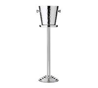 EDZARD secchiello per spumante, secchiello refrigerante bottiglie, secchiello vino Capri incluso supporto, acciaio, martellato, altezza totale 85 cm, altezza del secchiello 23 cm