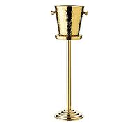 EDZARD Secchiello per vino Capri con supporto (H 83 cm, Ø 22 cm), oro | Acciaio inox a doppia parete, decorato, con manici, glacette da terra, spumantiera con piantana, portabottiglie