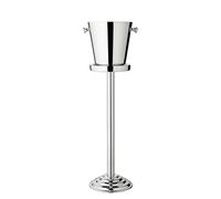 EDZARD Secchiello per vino Sevilla con supporto (H 85 cm, Ø 23 cm), acciaio inox lucido a specchio, a doppia parete, liscio, con manici, per 1 bottiglia - secchiello per spumante