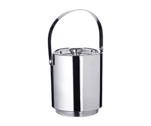 EDZARD Secchio per ghiaccio Seattle (altezza 16 cm, 3,2 Litri) con coperchio e inserto, in acciaio inox lucidato a specchio