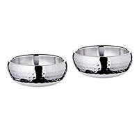Edzard Set da 2 Ciotole Pluto, Acciaio pregiato, martellato all'Esterno, Diametro 12 cm