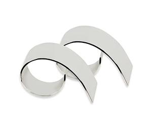 EDZARD Set da 2 portatovaglioli Volute (lunghezza 6 cm, diametro 3,5 cm) argentati, resistenti all'ossidazione - Decorazioni per la tavola