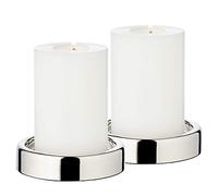 Edzard Set di 2 Candelieri/portacandele Sanremo, Nobile Argentato e protetto dall'ossidazione, Diametro 10 cm, per Candele a Colonna