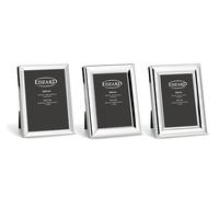EDZARD Set di 3 cornici portafoto Joline per foto, 6 x 9 cm, 3 diversi disegni, placcati in argento, anti-ossidazione