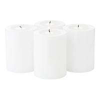 EDZARD Set di 4 Candele Permanenti Cornelius (Diametro 6 cm Altezza 8 cm) Bianche con Inserto Tea Light - Portacandele in Stile Candela per Comuni Lumini