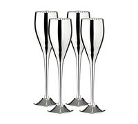 Edzard Set di 4 flute da spumante Dodo (200 ml) argentate - calici per vino, champagne