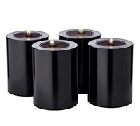 EDZARD Set di 4 portacandele in vetro Cornelius nero, altezza 8 cm, diametro 6 cm, resistente al calore fino a 90 gradi