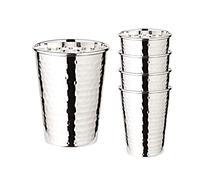 EDZARD Set di 4 tazze in argento Tazza per bere Mido, martellata, placcata in argento nobile, altezza 10 cm