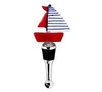 Edzard Tappo per Bottiglia per Champagne Barca a Vela, Vino e Spumante, in Vetro di Murano, Altezza 13 cm, Artigianale