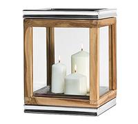 EDZARD torcia a vento "Dubai" in tek e acciaio pregiato, altezza 34 cm