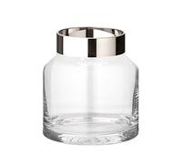 EDZARD vaso Gabi, vetro in cristallo soffiato a bocca con bordo in platino, altezza 19 cm, diametro 17 cm