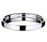 EDZARD Vassoio rotondo in acciaio inossidabile lucido Alaska (diametro 40 cm), argento