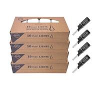 Edzard Wenzel Maxilights - 64 Candele scaldavivande maxi, con 4 mini accendini, 54 mm di diametro, 10 ore di combustione, bianche, in paraffina, per vetro, lumini notturni grandi