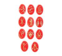 EDZZEL Corniola incisa K-ARUNA ovale simbolo Reiki pietre di cristallo 11 PCS (1 set)
