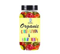 EDZZEL Gocce di agrumi biologiche al limone e amarena, caramelle tradizionali di alta qualità (300 gm), confezione da 1 scatola