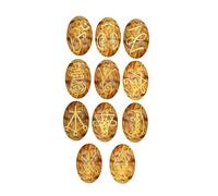 EDZZEL Immagine Jasper Agata Inciso K-ARUNA Ovale Simbolo Reiki Pietre di Cristallo 11 PCS (1 Set)