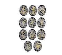 EDZZEL K-ARUNA - Pietre ovali di cristallo con incisione a forma di fiocco di neve, simbolo Reiki, 11 pezzi (1 set)
