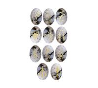 EDZZEL Pietra di luna bianca incisa K-ARUNA ovale simbolo Reiki pietre di cristallo 11 PCS (1 set)