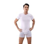 EE ESSENZA T-Shirt Casual a Maniche Corte con Scollo Rotondo in 6 Pezzi in Un Colore per Uomo cod. ES3151(Bianco,XXL)