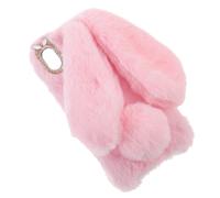 Eease Mobile Shell Serie Coniglio in Peluche Autunno/Inverno Rex in Peluche Moda Comoda e Calda Cover per le Mani compatibile con Apple XR (Rosa)