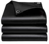 EEATUZTL Nero Telo Impermeabile Esterno, Telone Occhiellato Impermeabile in Polietilene, Telone Impermeabile per Esterno, Giardino, Gazebo, Campeggio, Piscina, Auto, Barche, Legno, 6x12m