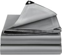 EEATUZTL Telo Impermeabile Esterno, Telone Occhiellato Impermeabile in Polietilene, Telone Impermeabile per Esterno, Giardino, Gazebo, Campeggio, Piscina, Auto, Barche, Legno, Argento-6x12m