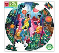 eeBoo 500 pezzi Moon Dance Puzzle rotondo in cartone riciclato per adulti, diametro 58,5 cm, Multicolore, pièces, 58.5 cm de, 0689196510434