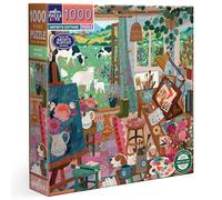 eeBoo Artist's Cottage-Puzzle per adulti 1000 pezzi in cartone riciclato e inchiostro vegetale-Dimensioni x 58,5 cm, PZT118