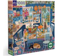 eeBoo Piece and Love Blue Kitchen 1000 piece square adult Jigsaw Puzzle