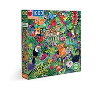 eeBoo: Piece and Love - Puzzle quadrato per adulti e famiglie, 1000 pezzi, foresta pluviale amazzonica, include pezzi lucidi e robusti e polvere minima