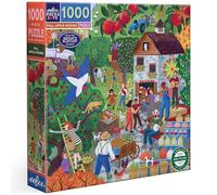 eeBoo- Piece & Love: Fall Apple Picking-1000 pc Raccolta di Mele Autunno-Puzzle Adulto 1000 Pezzi di Cartone-Dimensioni x 58,5 cm, PZT382