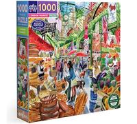 eeBoo London Market - Puzzle cartone riciclato, 1000 pezzi - Dimensioni 58,5 cm di lato, PZTLNM